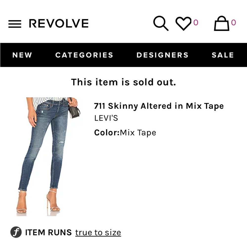 Revolve x Levi 711 Skinny Altered in Mix Tape